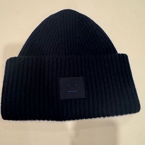 Acne Studios Navy Ribbed Beanie